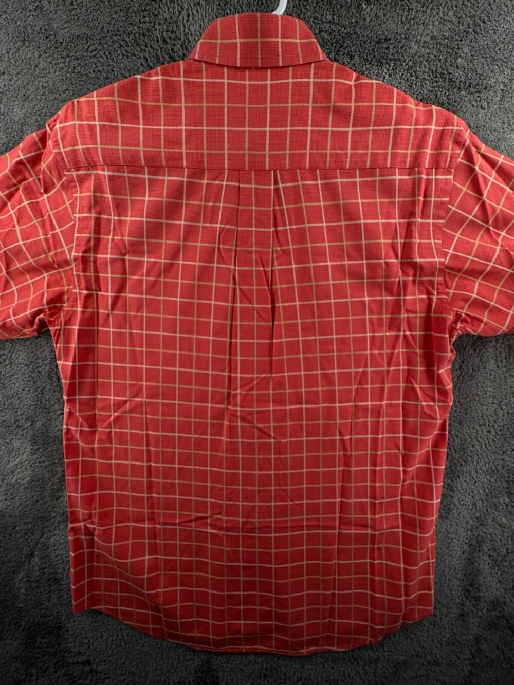 Scott Barber Medium Cotton Long Sleeve Button Up Shirt Red Check Adult Casual - Picture 14 of 14